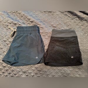 Senita Athletics Black Leopard and Teal Activewear Shorts